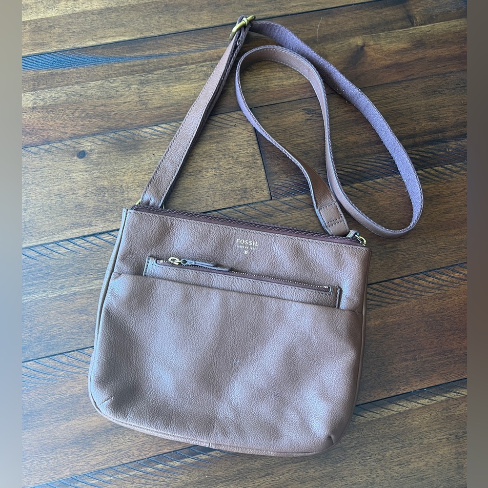 New Fossil Tessa Leather Crossbody Bag | Pebble Brown